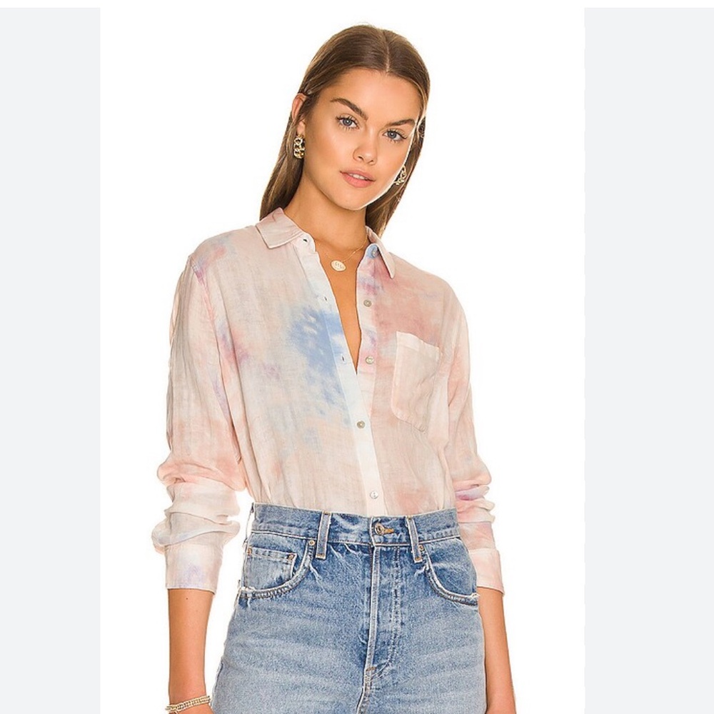 Rails Ellis Button Up in Multi Sky Tie Dye